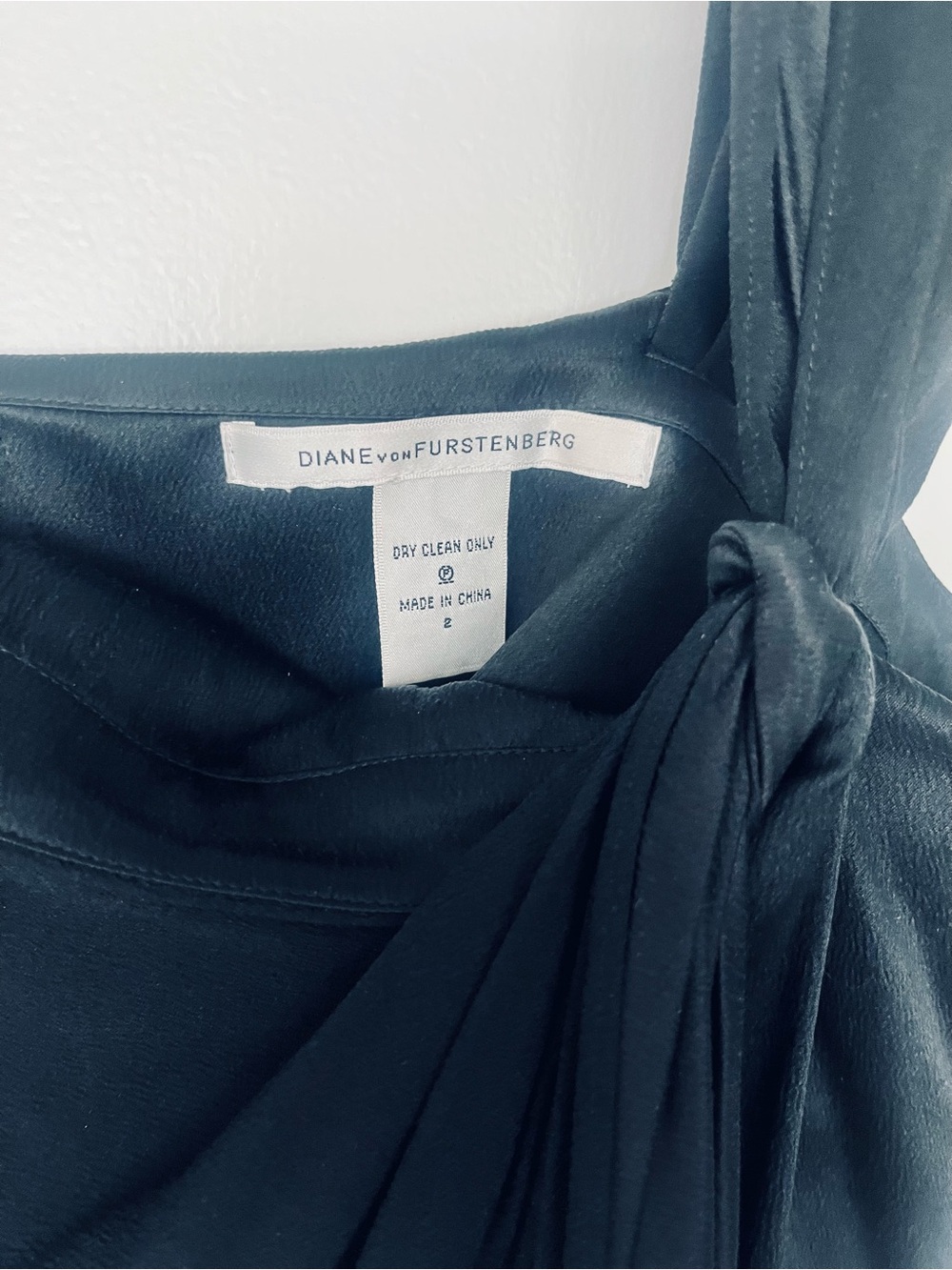 DVF One-Shoulder Black Silk Dress - Picture 2 of 4